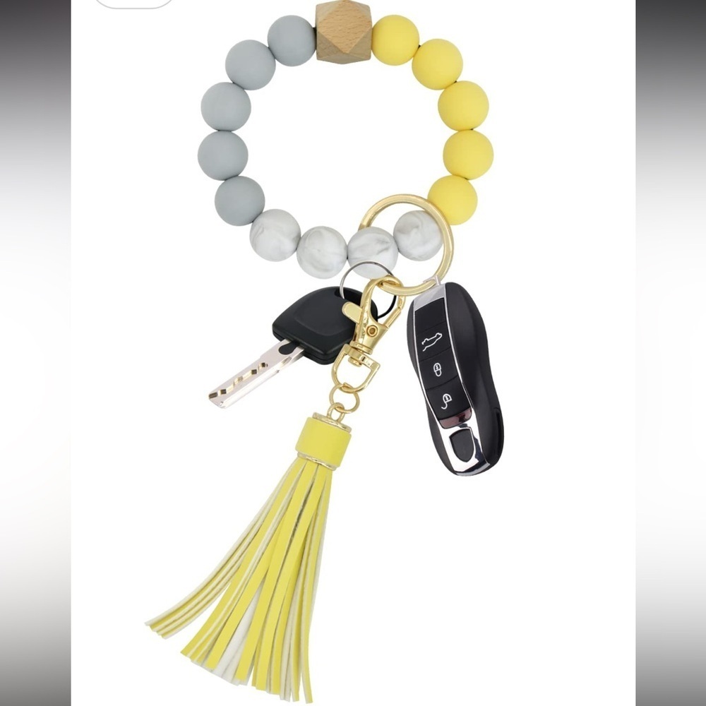 🆕 Silicone Beaded Bangle Keychain